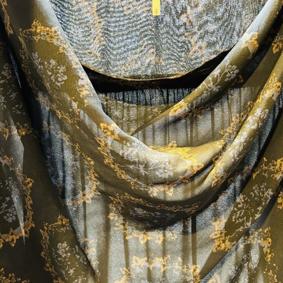 Free People Cowling Around Top SMALL Ballon Sleeve Floral Oversized Drape Boho - Picture 12 of 14